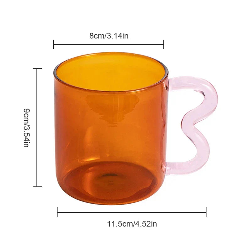 DecorBites™ Handmade Glass Mug High Borosilicate Heat-resistant Tea Coffee Cup