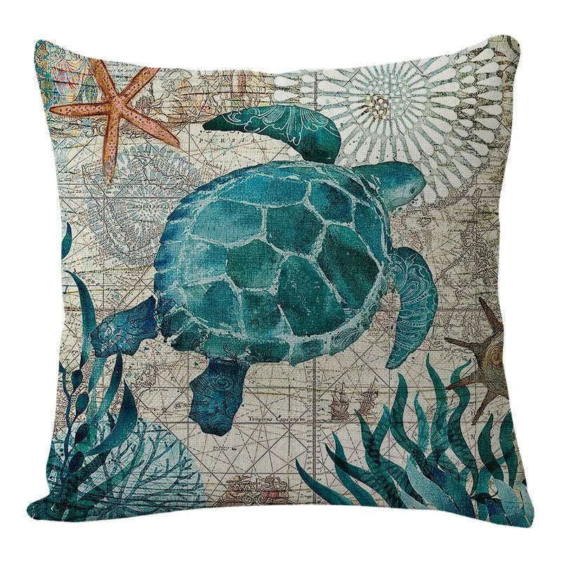 DecorBites™ Coastal Cushion Cover - Sea Theme Decorative Sofa Pillowcase