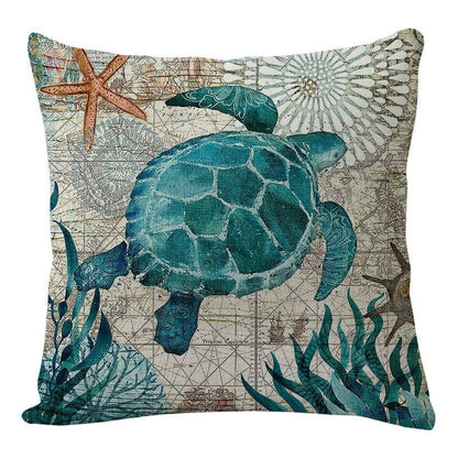DecorBites™ Coastal Cushion Cover - Sea Theme Decorative Sofa Pillowcase