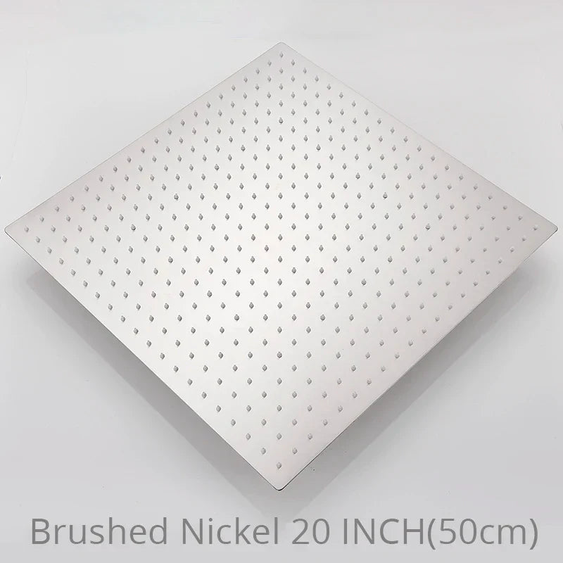 Cabezal de ducha tipo lluvia cuadrado DecorBites™ de 20 pulgadas en acero inoxidable - Acabado cromado de lujo