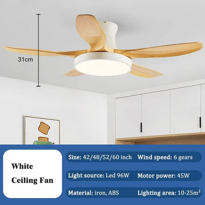 DecorBites™ 52" DC Ceiling Fan Light Remote Control LED Living Bedroom 220V 110V