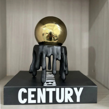 DecorBites™ Golden Octopus Spherical Figurine Decorative Resin Ornament