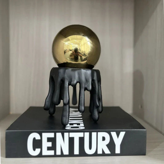 DecorBites™ Golden Octopus Spherical Figurine Decorative Resin Ornament