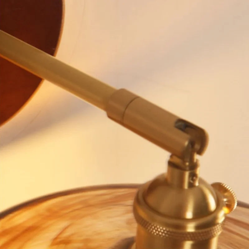 DecorBites™ Copper Glass LED Wall Sconce Pull Chain Switch Stair Light