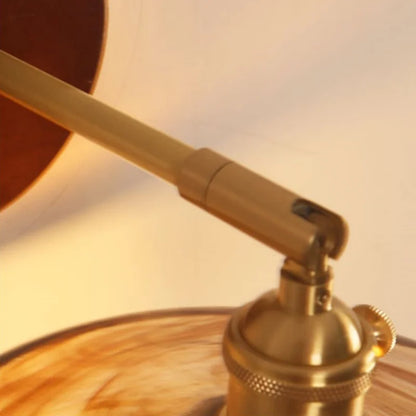 DecorBites™ Copper Glass LED Wall Sconce Pull Chain Switch Stair Light