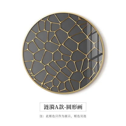 DecorBites™ Gold Foil Abstract Decorative Painting for Luxury Dining Spaces