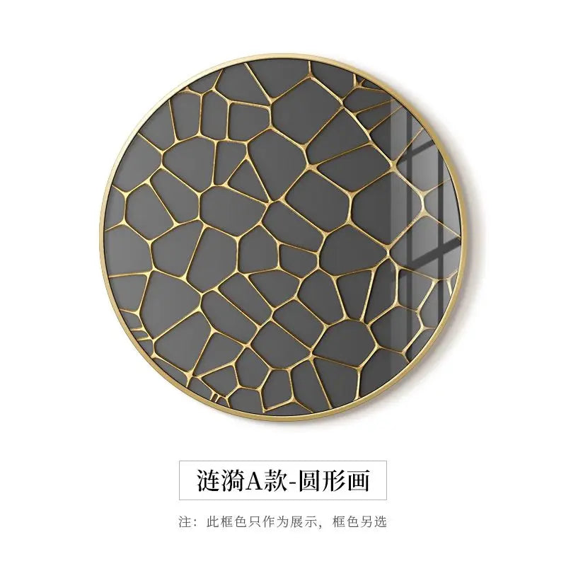 Pintura decorativa abstracta en lámina de oro Decorbites™ para espacios de comedor de lujo