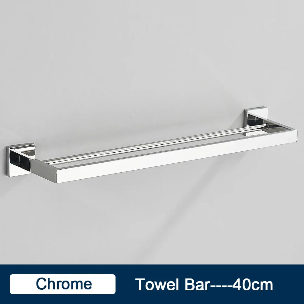 Toallero DecorBites™ negro de 40 cm, acero inoxidable SUS304, moderno, dorado, para montaje en pared