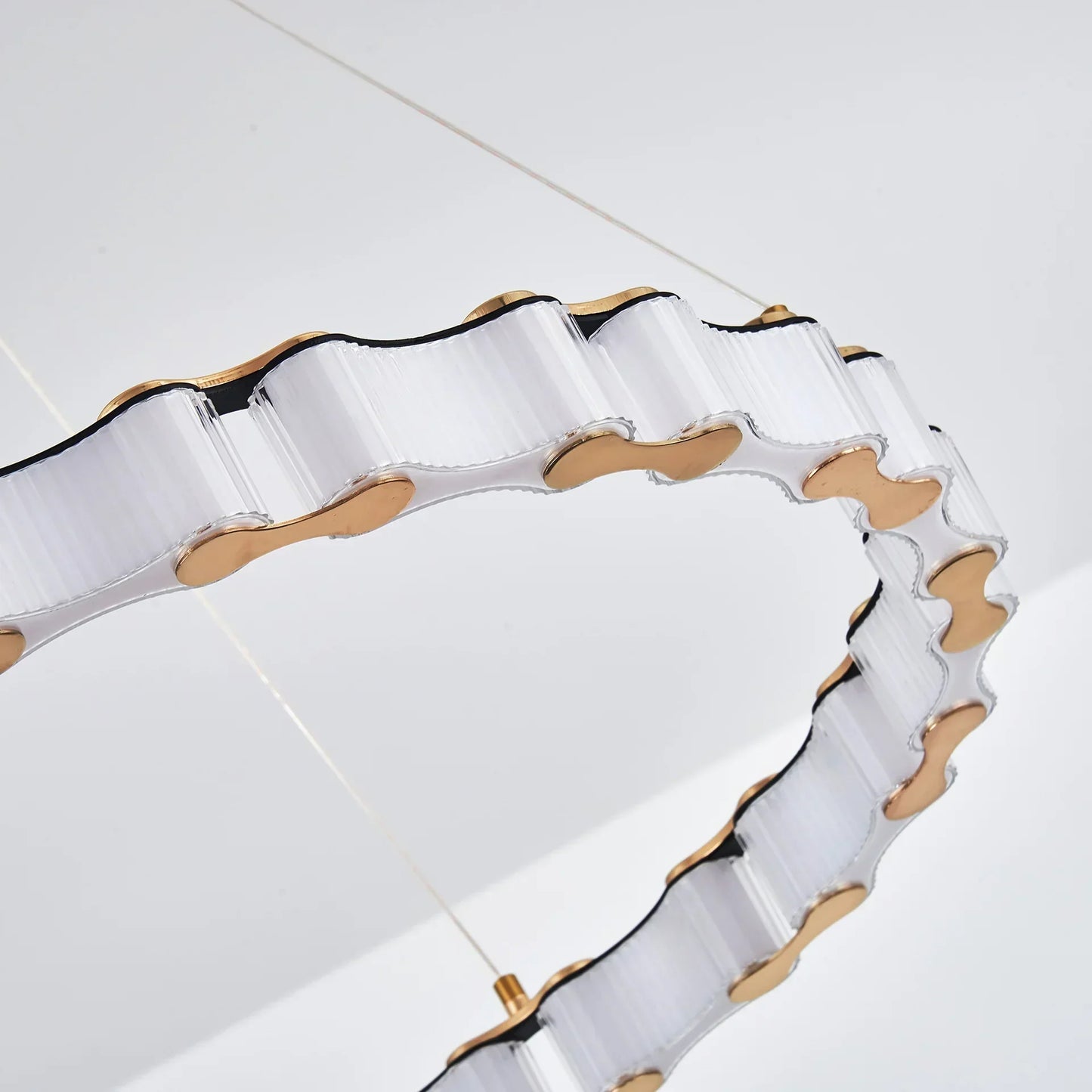 DecorBites™ LED Chandelier: Modern, Acrylic, Round Rings Hanging Lamp for Dining Room and Kitchen