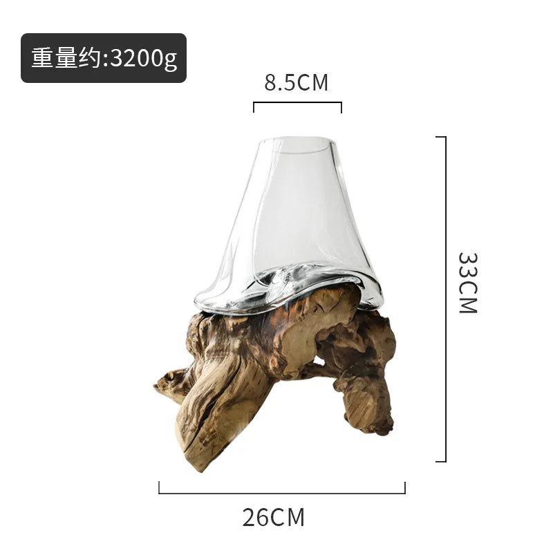 DecorBites™ Glass Bonsai Vase Hydroponic Pots Art Wooden Frame Home Decoration