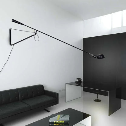 DecorBites™ Dimmable LED Wall Lamp, Rotating Long Pole, Swinging Black and White Industrial Design