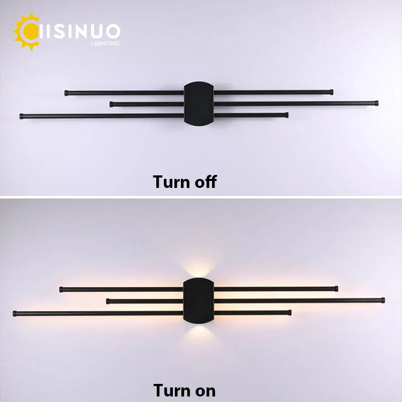 DecorBites™ Black Iron LED Wall Lamp for Living Room, Bedside, TV Background - 110v 240v