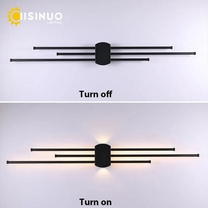 DecorBites™ Black Iron LED Wall Lamp for Living Room, Bedside, TV Background - 110v 240v