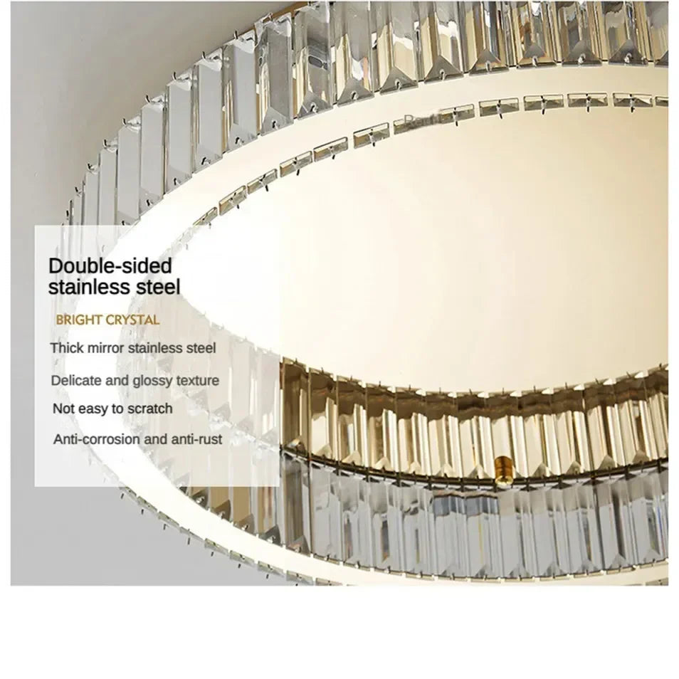 Lámpara de techo LED circular de cristal DecorBites™ para sala de estar, dormitorio y estudio modernos