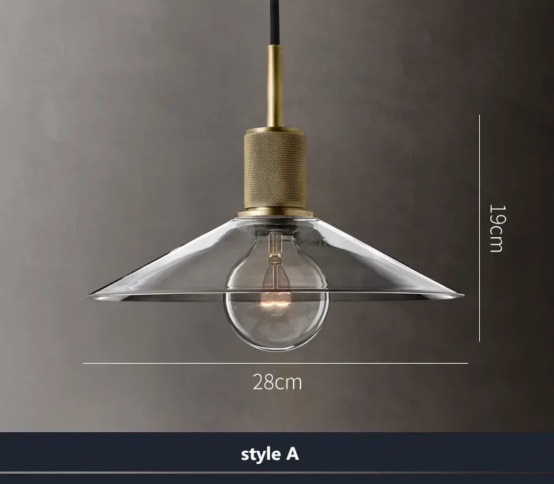 DecorBites™ Clear Glass LED Pendant Light Gold Metal ChandelierMarshalAsLED Hanging Lamp