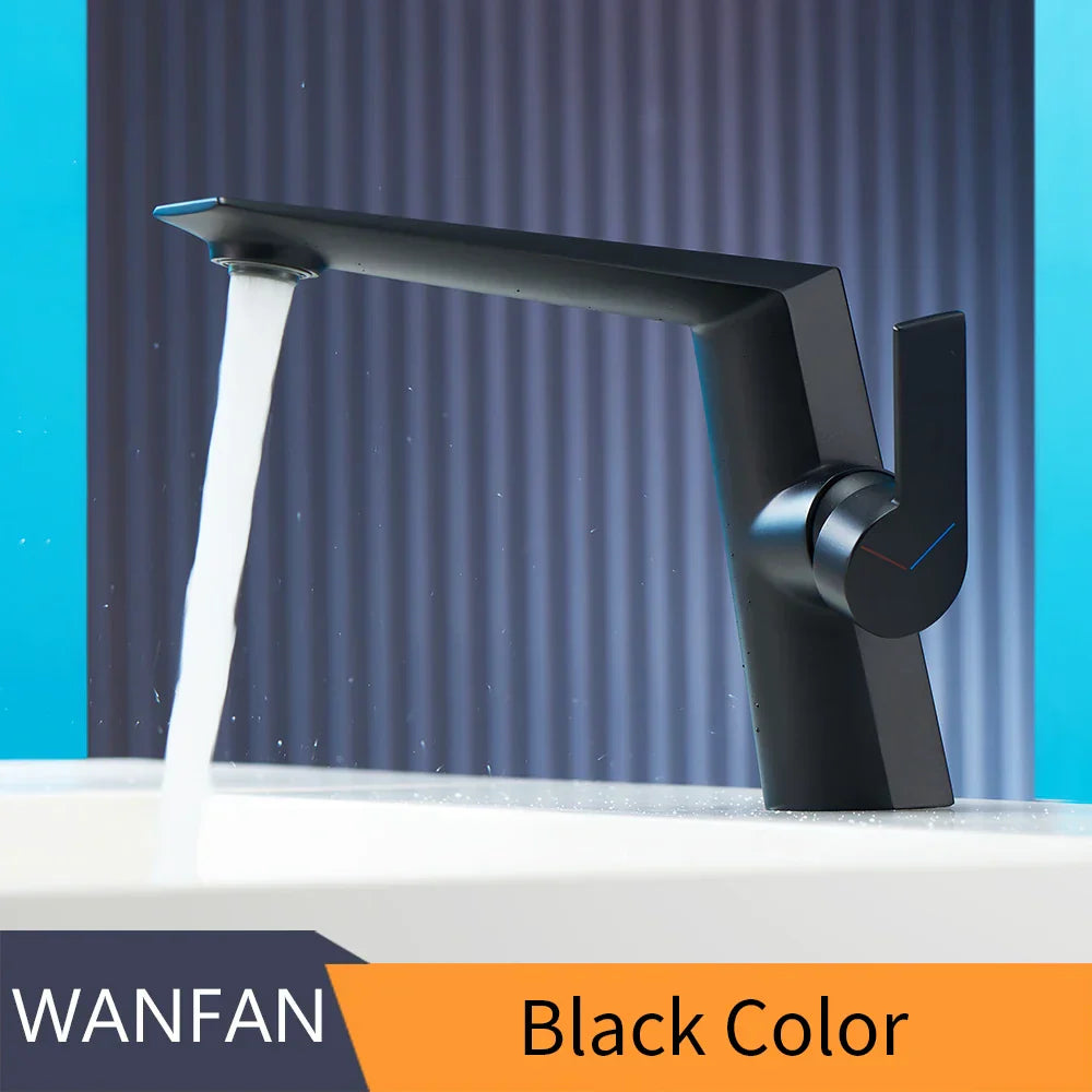 صنبور حوض الحمام DecorBites™ الأسود بمقبض واحد وخلاط حوض الحمام