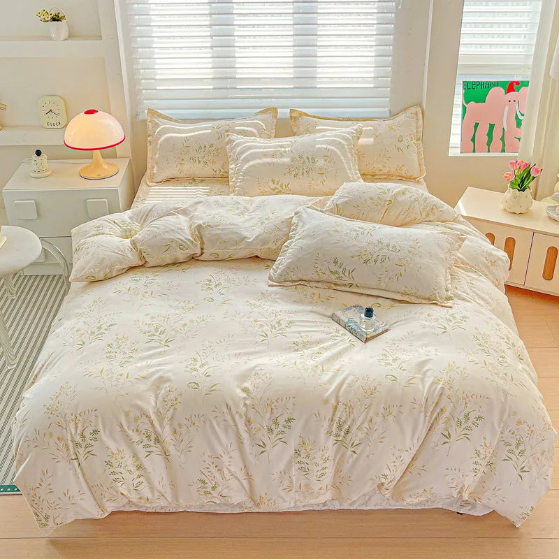 Juego de cama DecorBites™ Cozy Cotton para cama doble, kit de funda nórdica para otoño e invierno