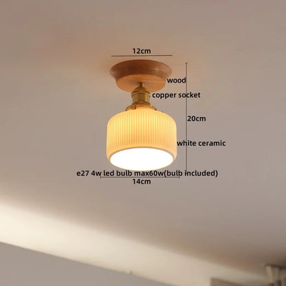 DecorBites™ Glass Wood LED Ceiling Light Modern Ceiling Lamp