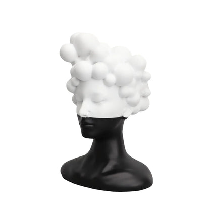 ديكوربايتس™ تمثال امرأة تجريدية منحوتة من الراتنج ديكور منزلي تمثال رأس إنسان