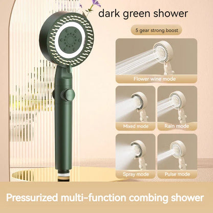 DecorBites™ Black Gas Rain Mist Shower Head for High Water Pressure and Polished Look