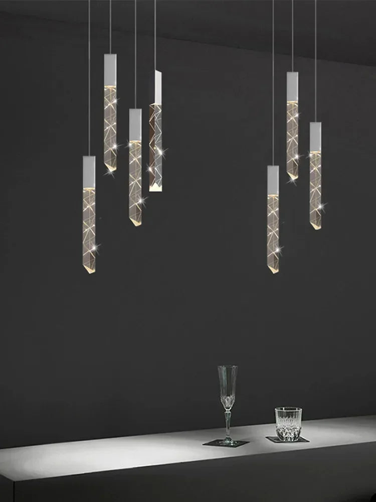 Lámpara colgante LED de cristal DecorBites™: Luminaria de lujo para sala de estar, dormitorio, hotel y tienda.