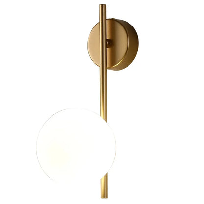 DecorBites™ Gold LED Glass Ball Wall Lamp: American Style Aisle Sconce for Bedroom, Study, and Corridor