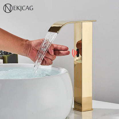 DecorBites™ High Style Smart Sensor Bathroom Basin Faucet Cold Hot Mixer Waterfall Tap