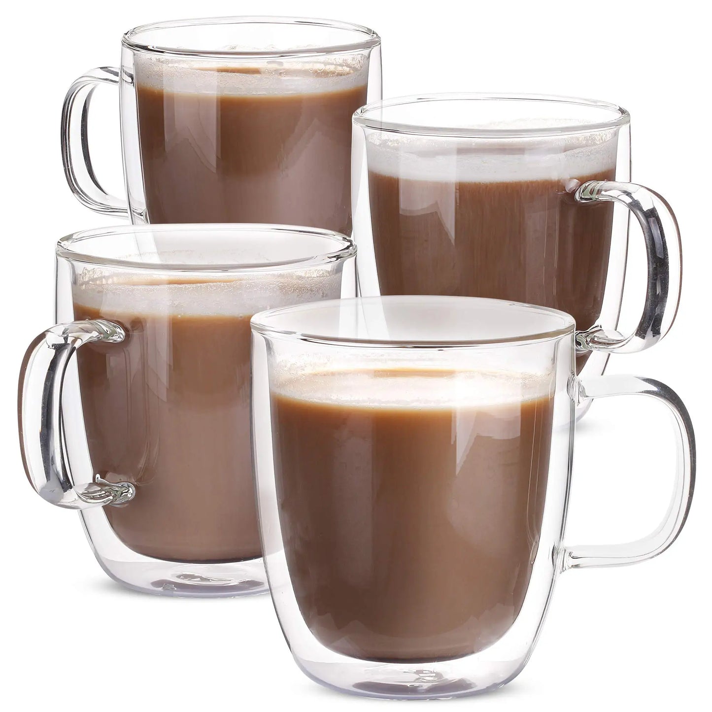 DecorBites™ Double Wall Glass Coffee Cup 250/350ml Heat Resistant Latte Milk Lemon Juice