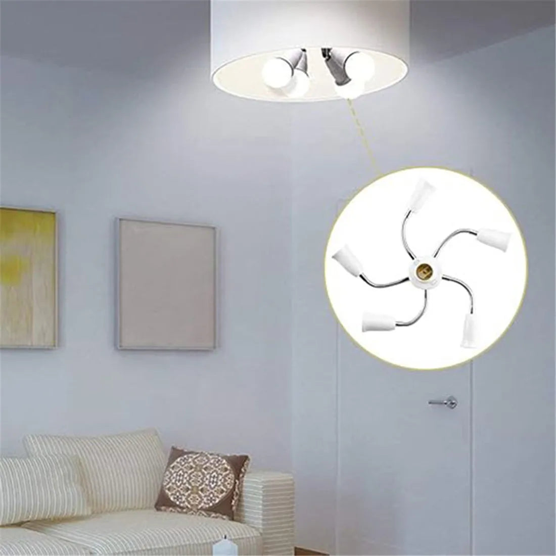 DecorBites™ E27 Socket Splitter: Adjustable Multi-Light Bulb Adapter