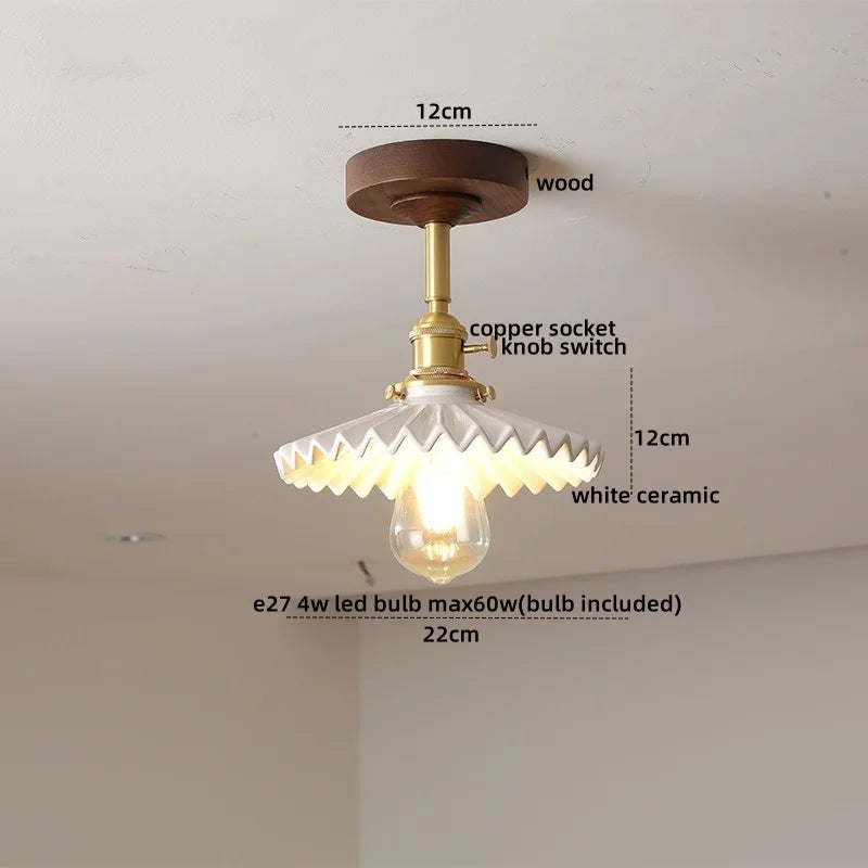 Decorbites™ Glas-Holz-LED-Deckenleuchte Nordisches Design für Wohnzimmer & Flur