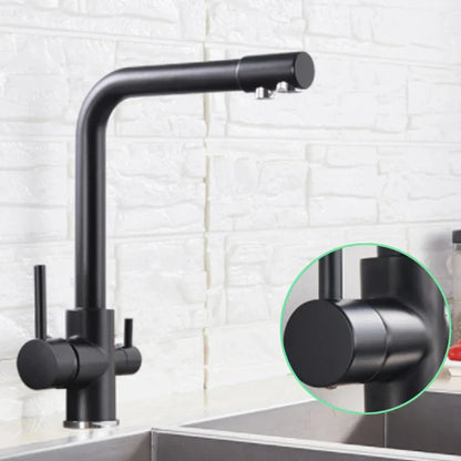 Decorbites™ Zweifachauslauf Chrom Küchenarmatur Wasserfilter Mischbatterie
