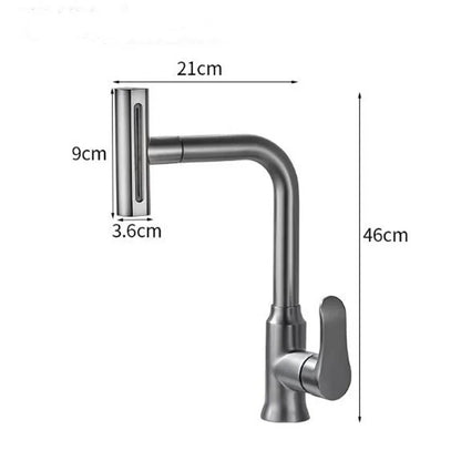 DecorBites™ Gray Waterfall Kitchen Faucet Swivel Pull Out Sink Tap Single Hole