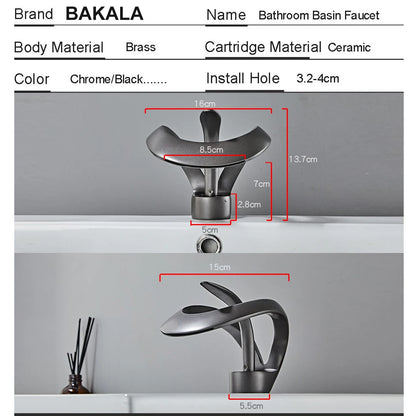 Golden/White Bathroom Basin Faucet Black Bathroom Faucet Brass Creative Grey Sink Mixer Tap Hot & Cold Waterfall Basin Faucet