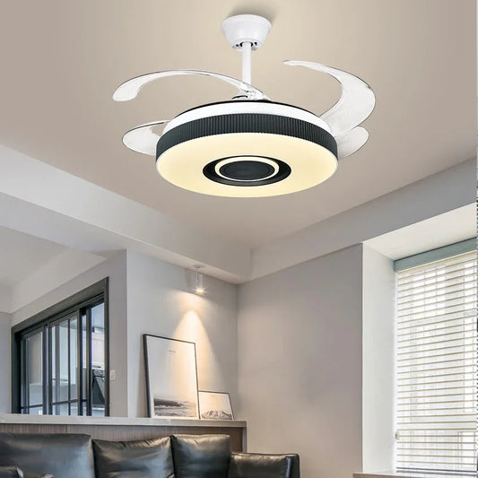 DecorBites™ Retractable Ceiling Fan Chandelier with Remote Control and Invisible LED Lights