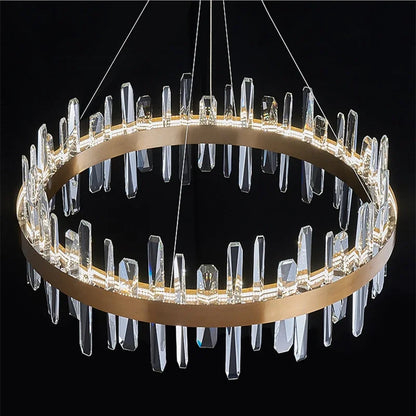 DecorBites™ K9 Crystal LED Round Chandelier for Kitchen Living Room Bedroom Decor