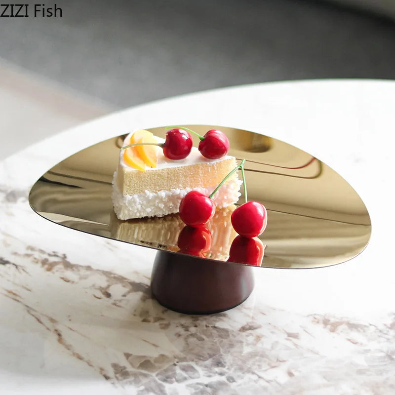 Juego de bandejas de fruteros de madera chapada en oro DecorBites™ para cocinas domésticas y restaurantes