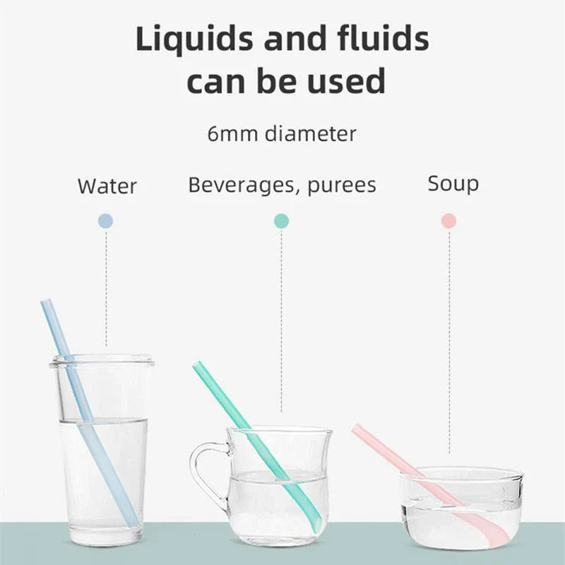 مجموعة من 6 ماصات سيليكون قابلة لإعادة الاستخدام من DecorBites™ مع فرشاة تنظيف - إكسسوارات حفلات صديقة للبيئة