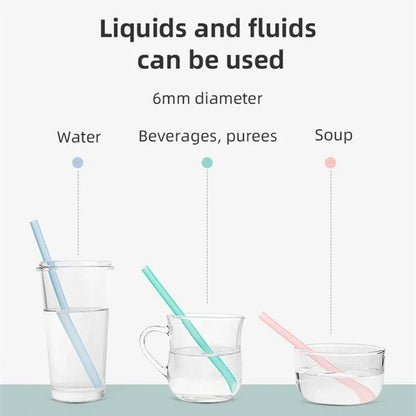 مجموعة من 6 ماصات سيليكون قابلة لإعادة الاستخدام من DecorBites™ مع فرشاة تنظيف - إكسسوارات حفلات صديقة للبيئة