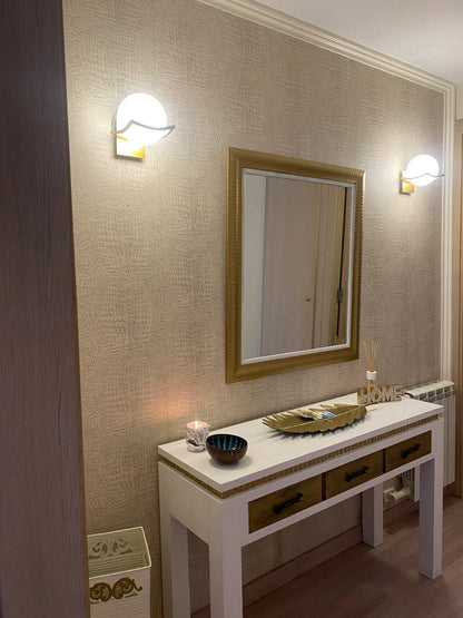 DecorBites™ Glass Shade Gold Wall Lamp for Bedroom Loft Design, Up Down Iron LED Wall Lights