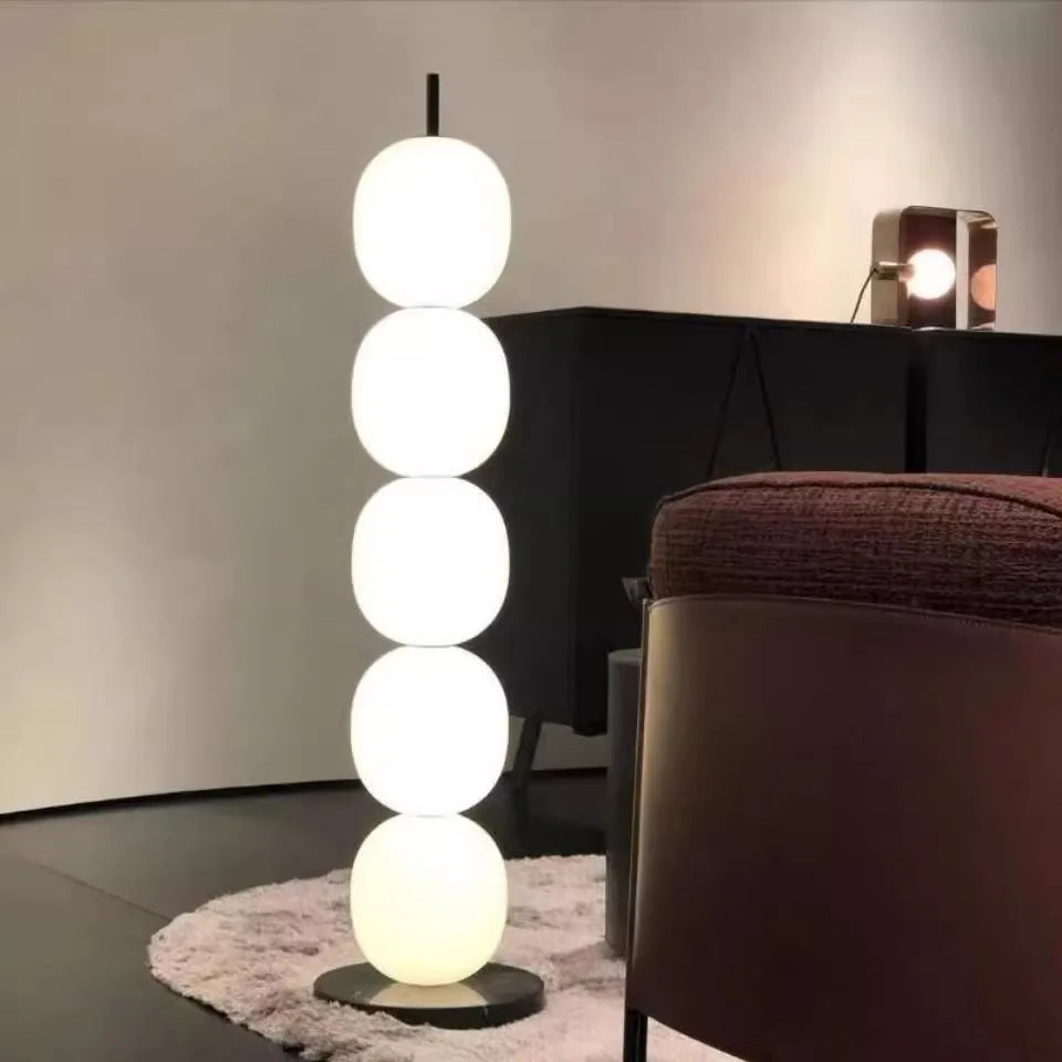 White Glass Floor Lamp