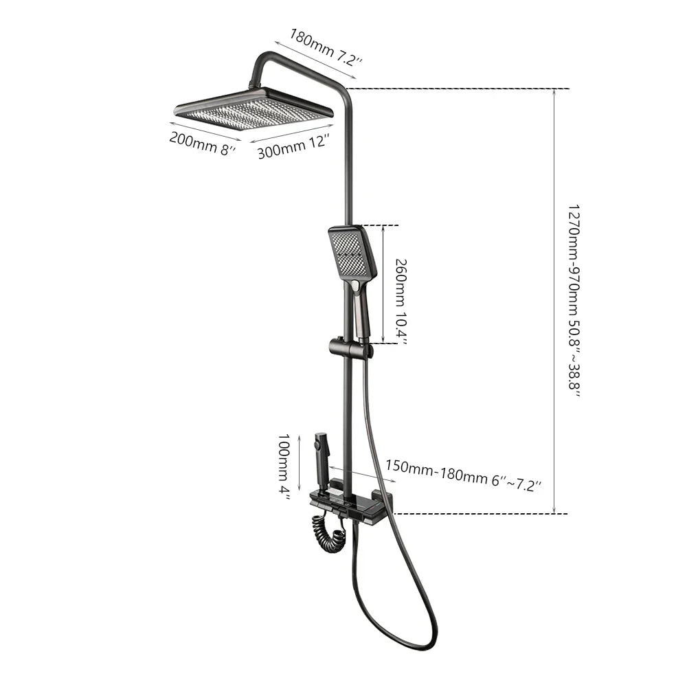 DecorBites™ LED Rain Shower Set with Digital Display & Bidet Mixer Faucet