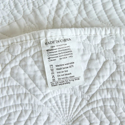 Decobites Cotton Quilted Embroidered Bedspread Set