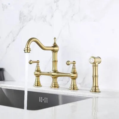 Grifo de cocina Decorbites™ de oro con ducha de mano y grifo de llenado de ollas