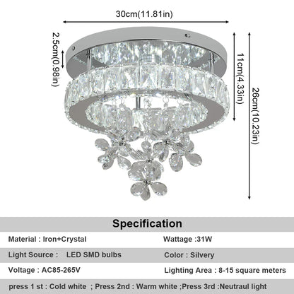 DecorBites™ Crystal LED Ceiling Chandelier for Luxury Living Room Decor