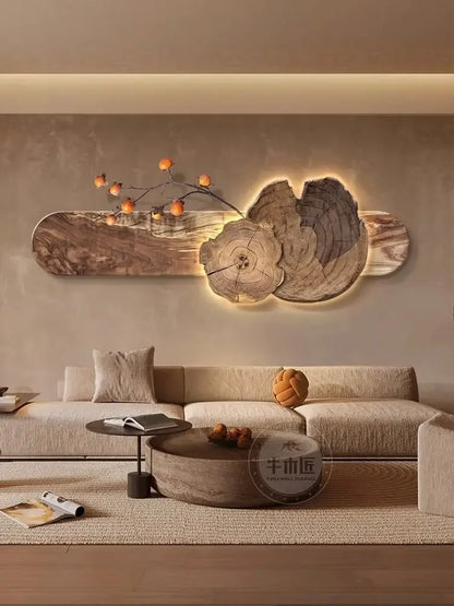 DecorBites™ Elegant Sofa Set with Hanging Paintings and Bedroom Wall Lamp Painting