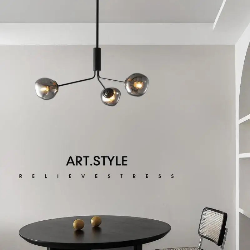 DecorBites™ Gray Lava Glass Chandelier LED Pendant Light Modern Nordic Design