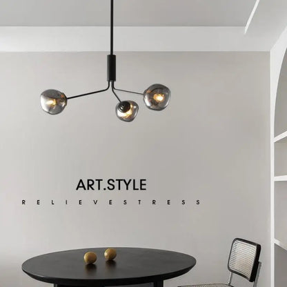 DecorBites™ Gray Lava Glass Chandelier LED Pendant Light Modern Nordic Design