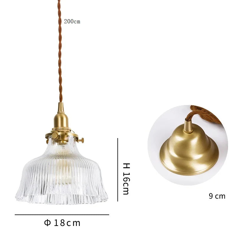 DecorBites™ Clear Glass LED Pendant Light: Modern Copper Hanging Lamp for Home Indoor Decor