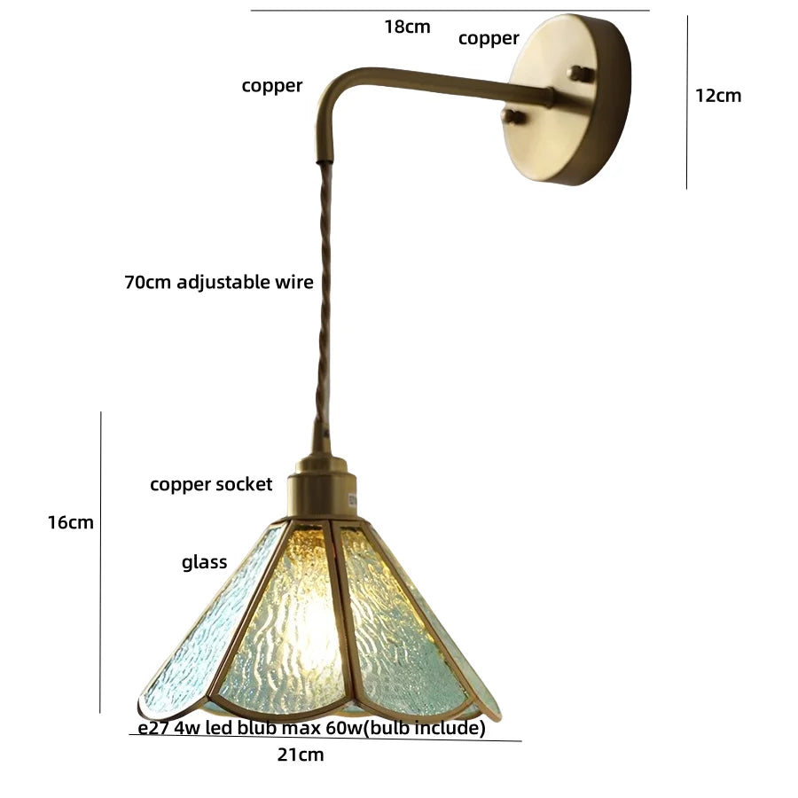 DecorBites™ Clear Flower Acrylic LED Wall Lamp: Copper Modern Nordic Stair Light