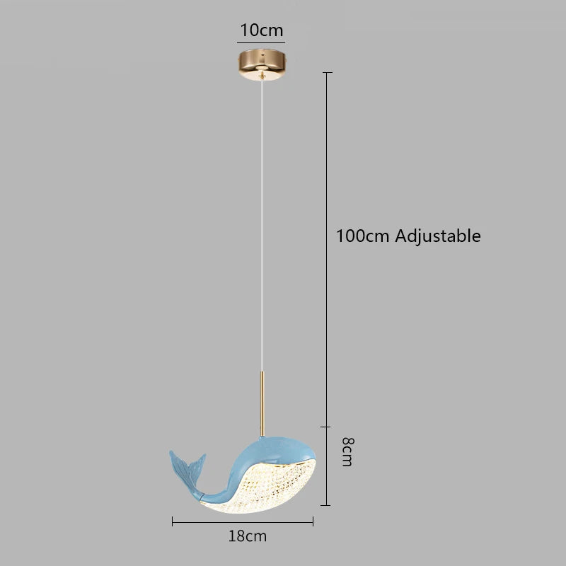 DecorBites™ Dolphin Chandelier: Modern Luxury Pendant Light for Living Room and Children's Bedroom